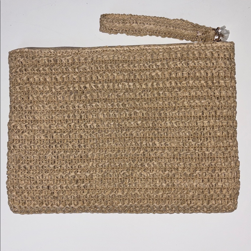 Brand new - Dior Raffia Woven Pouch Clutch Wristlet with Strap - Picture 3 of 8